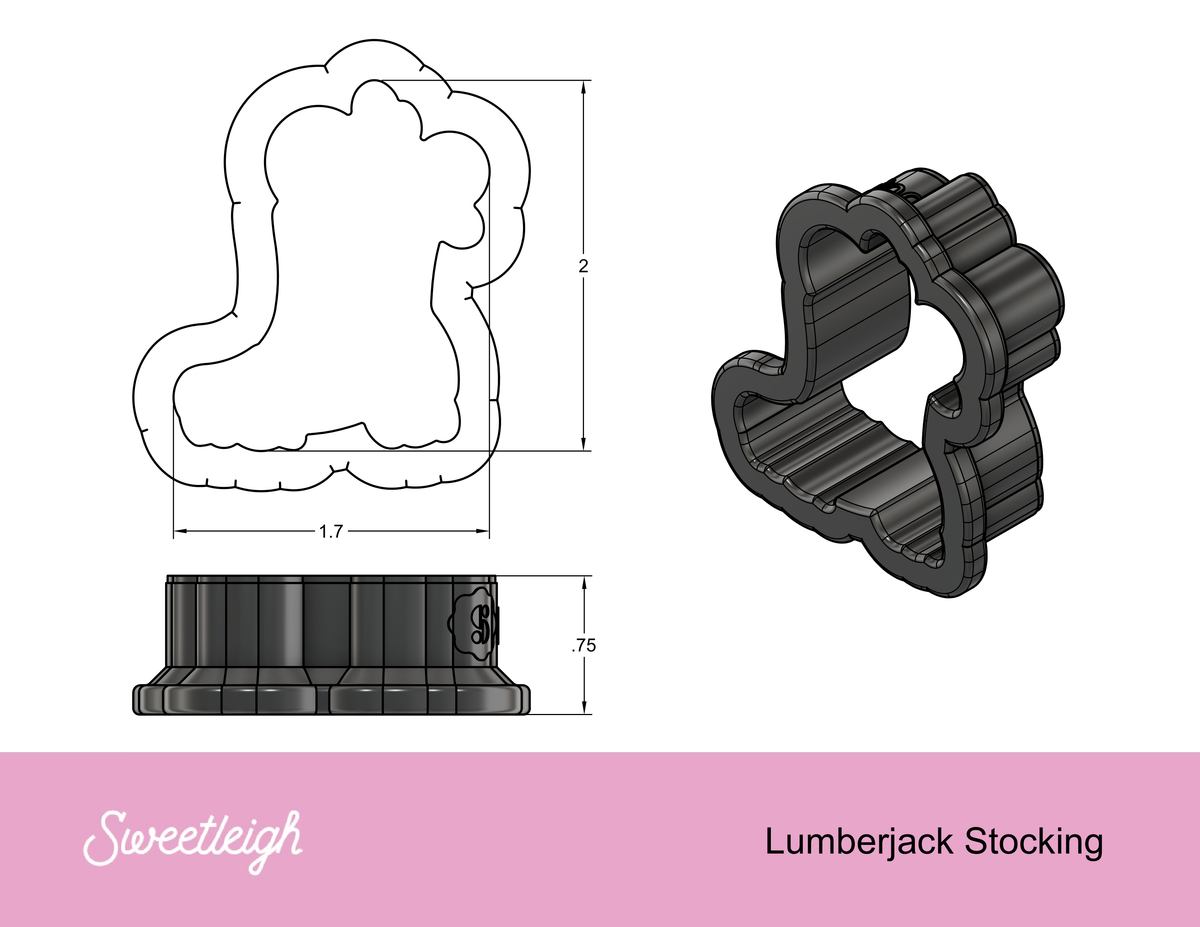 Lumberjack Stocking Cookie Cutter