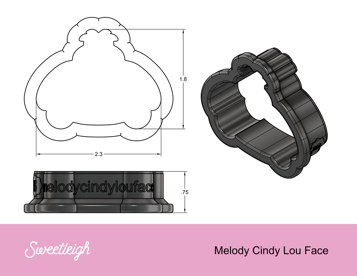 Cindy Lou Who Melody Face Cookie Cutter