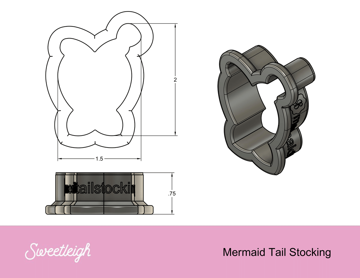 Mermaid Tail Stocking Cookie Cutter