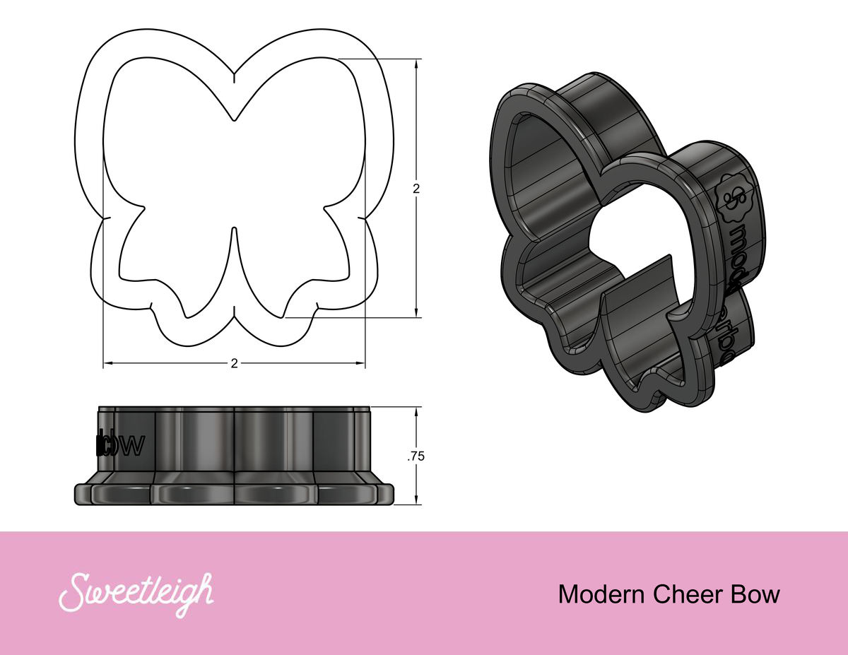 Mod Cheer Bow Cookie Cutter