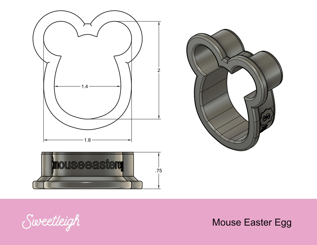 Mouse Easter Egg Cookie Cutter