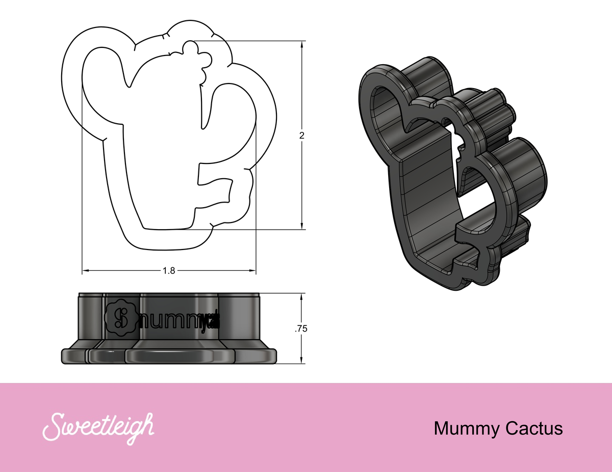 Mummy Cactus Cookie Cutter