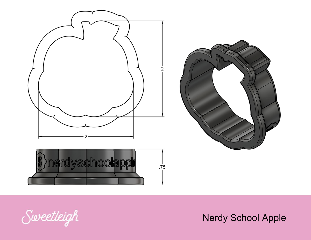 Nerdy School Apple Cookie Cutter