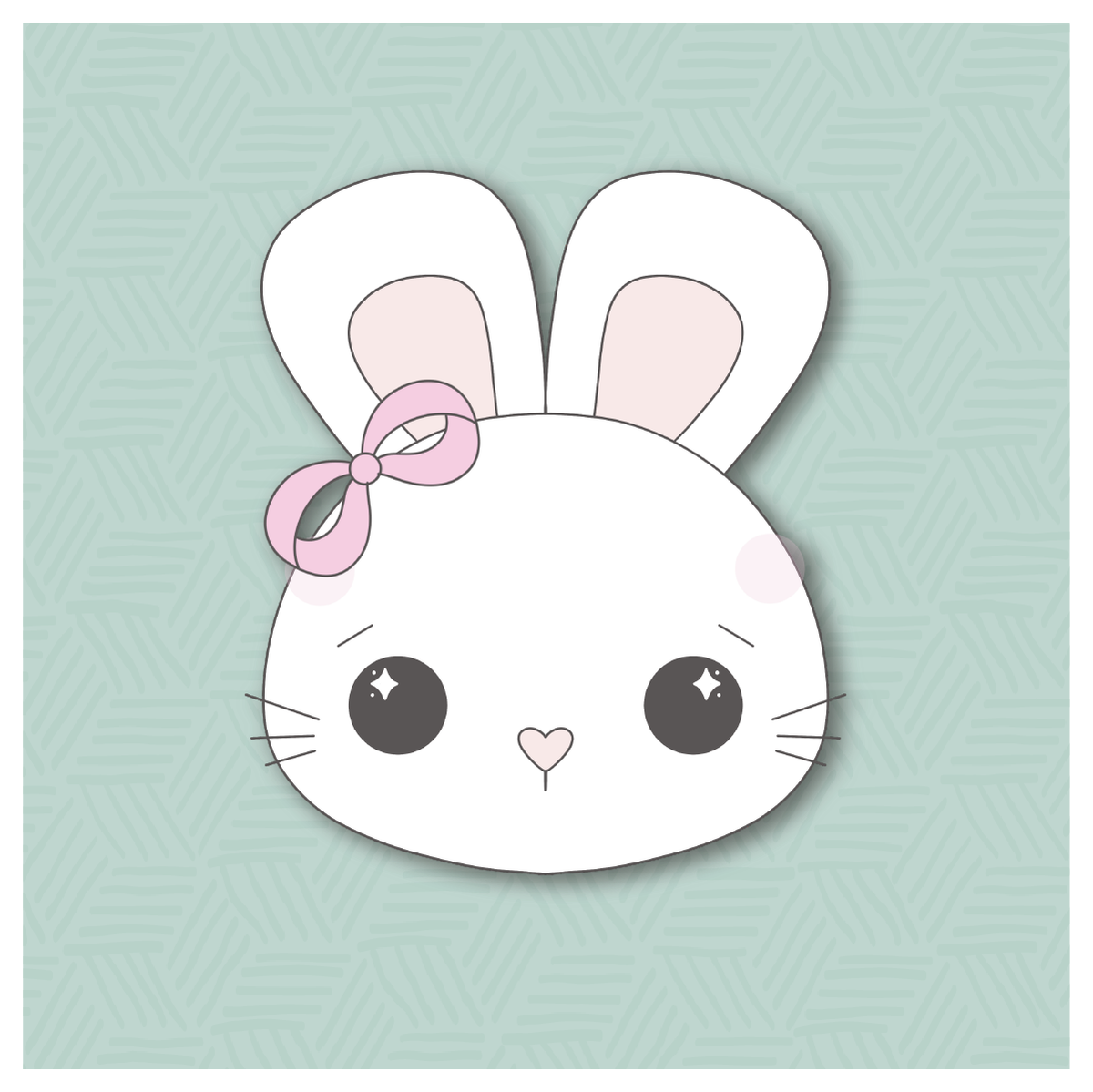 Girly Bunny Face 2024 Cookie Cutter