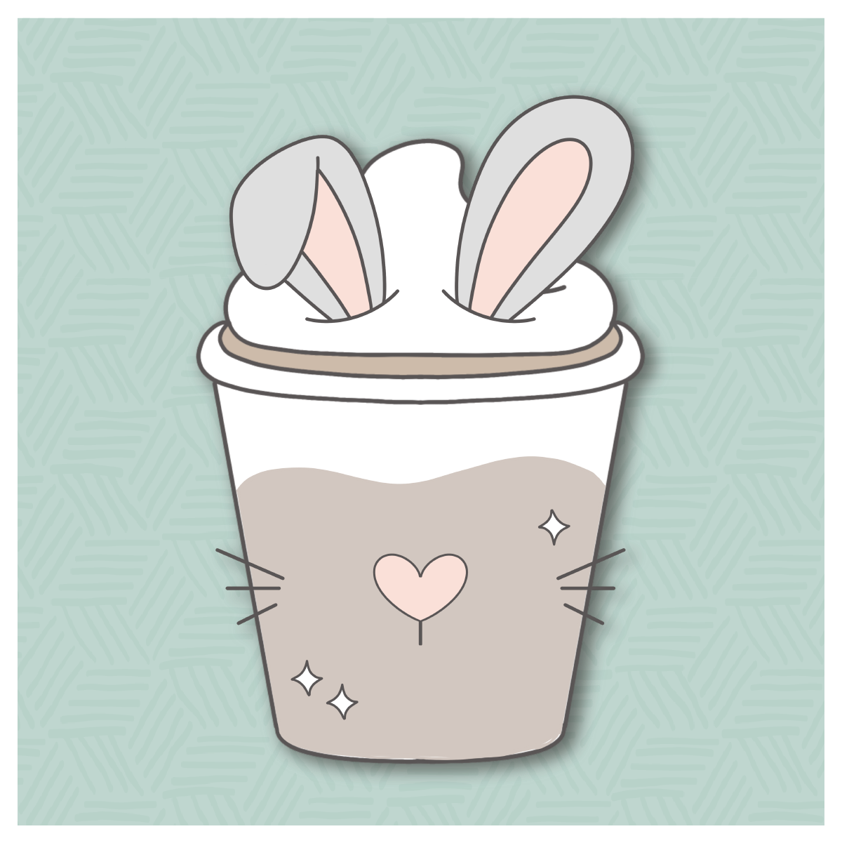 Bunny Latte 1 Cookie Cutter