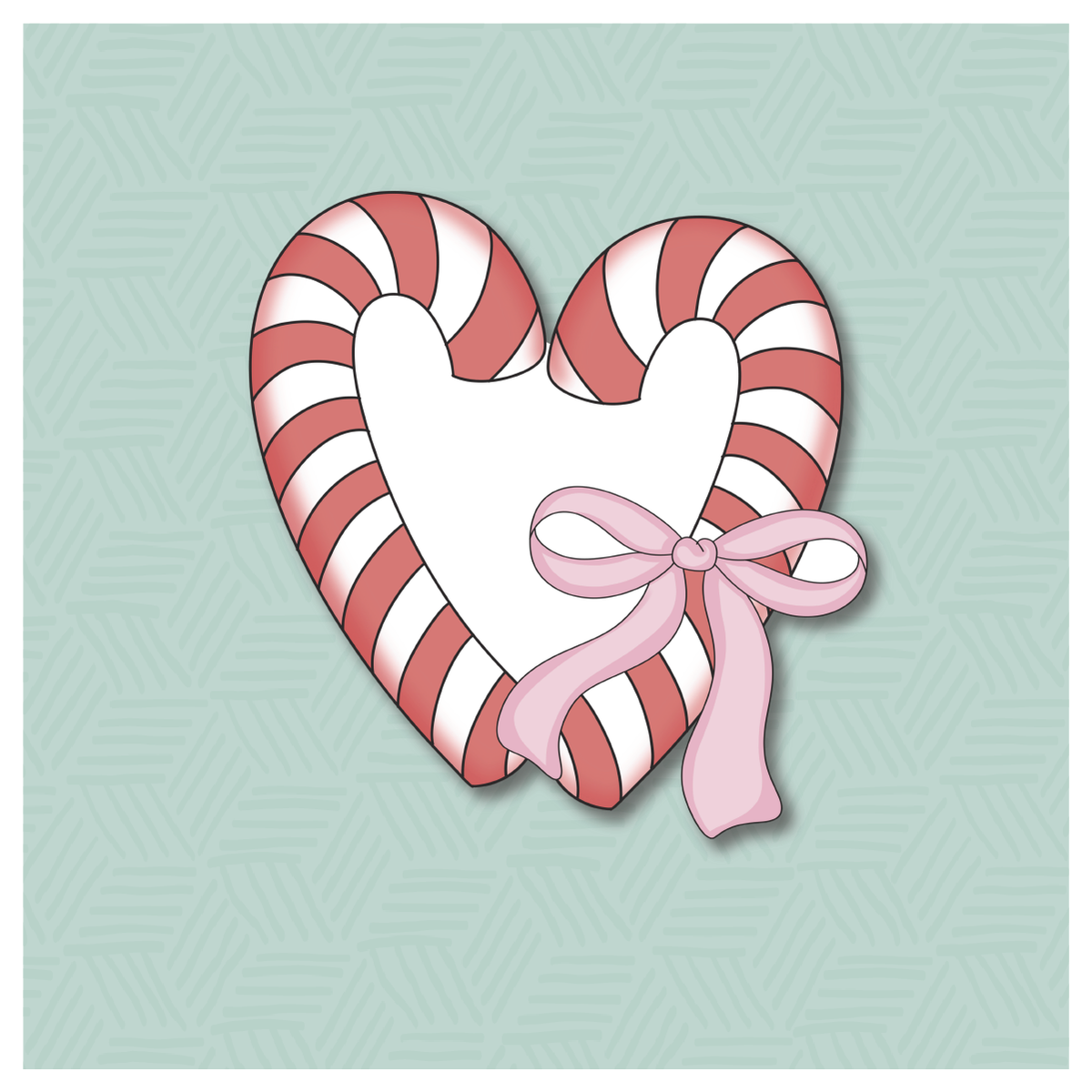 Coquette Candy Cane Cookie Cutter