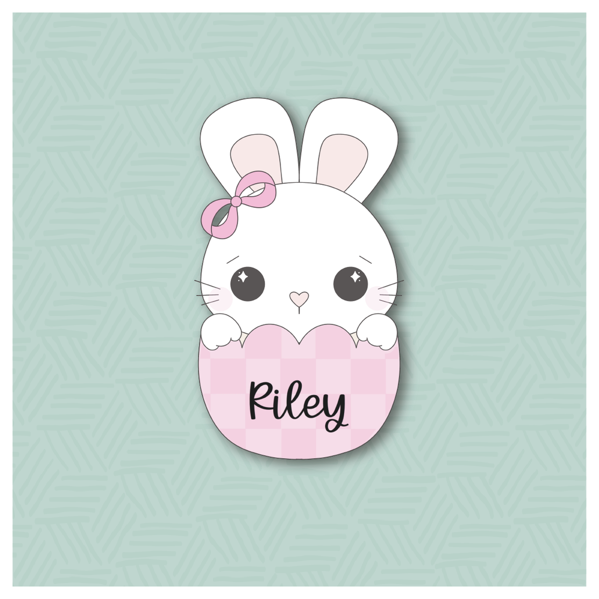 Girly Bunny In Egg Cookie Cutter