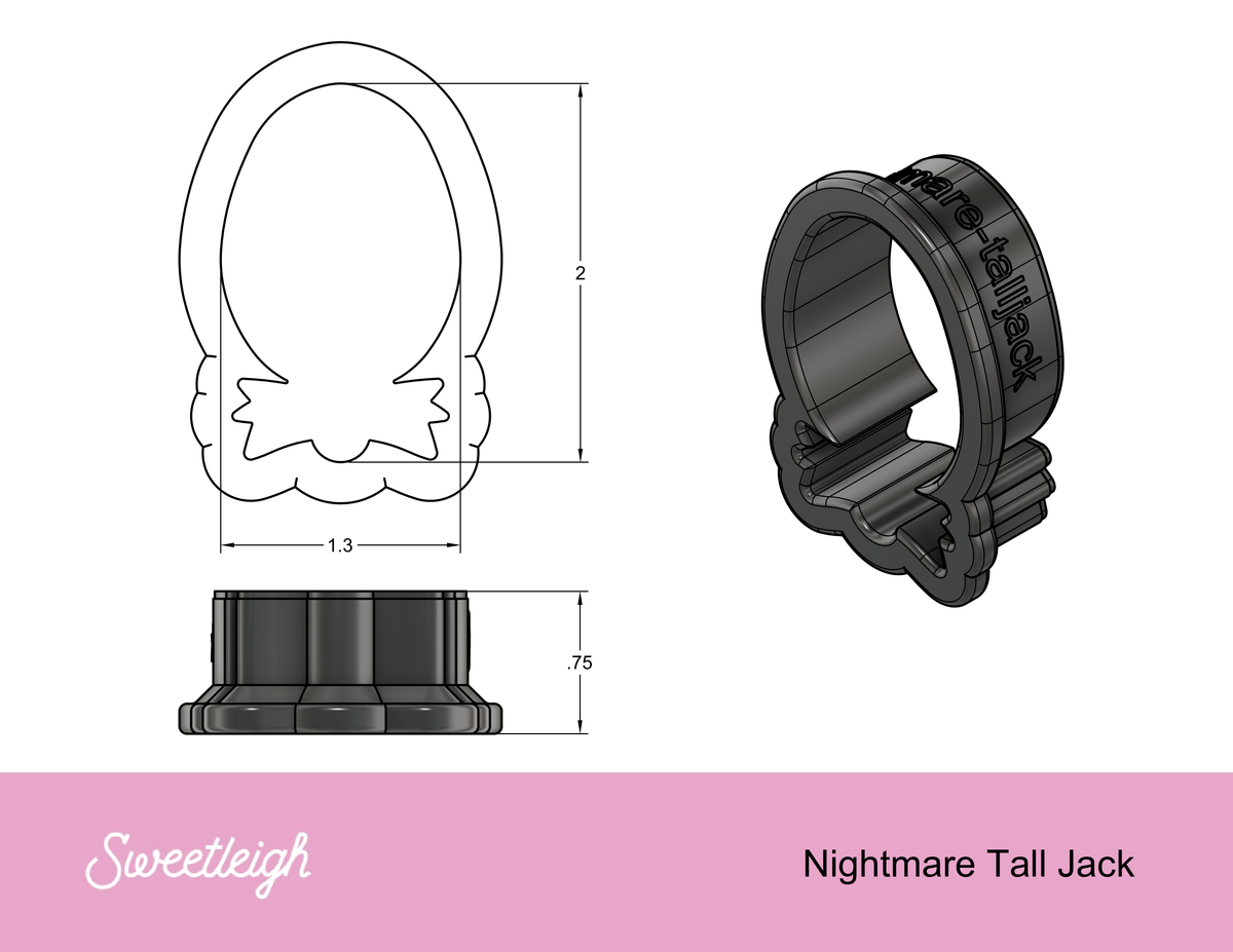 Jack Skellington Face &quot;Tall&quot; Cookie Cutter