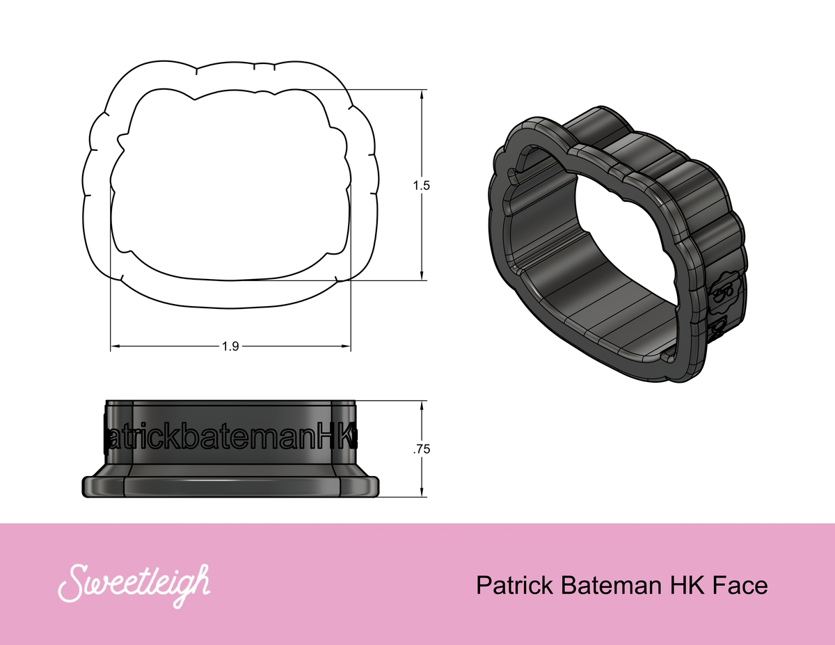 Patrick Bateman Kitty Face Cookie Cutter