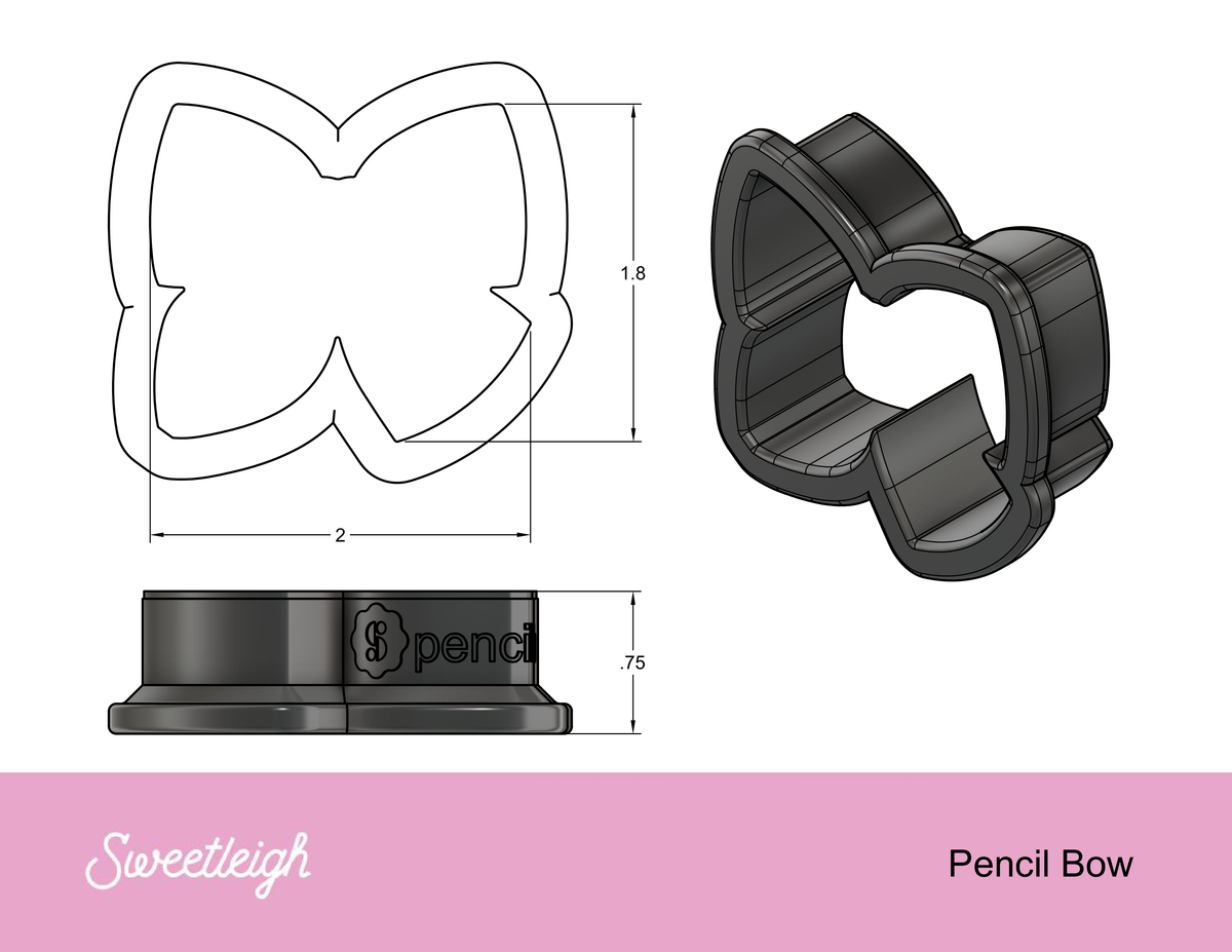 Pencil Bow Cookie Cutter