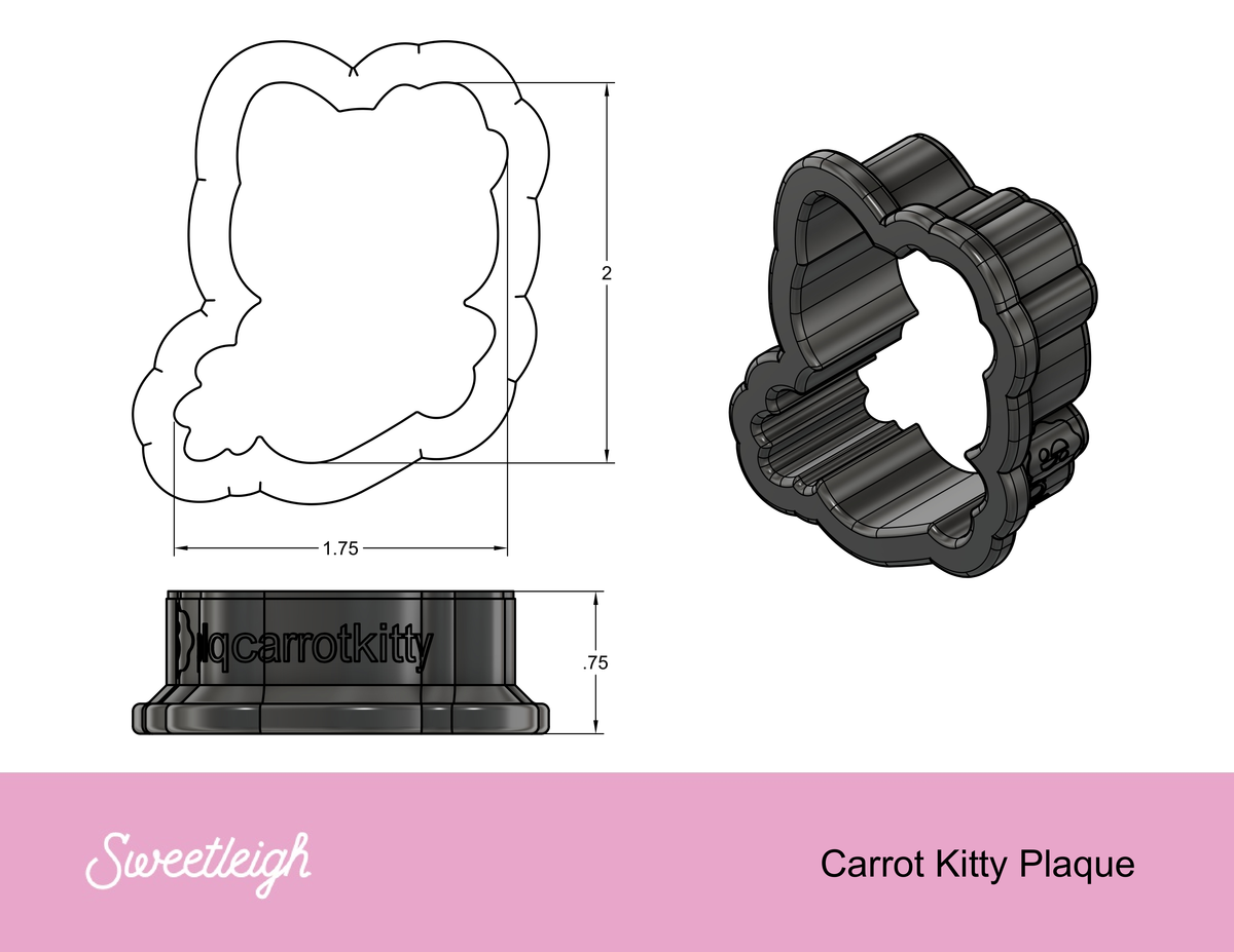 Hello Easter Kitty with Carrot Plaque Cookie Cutter