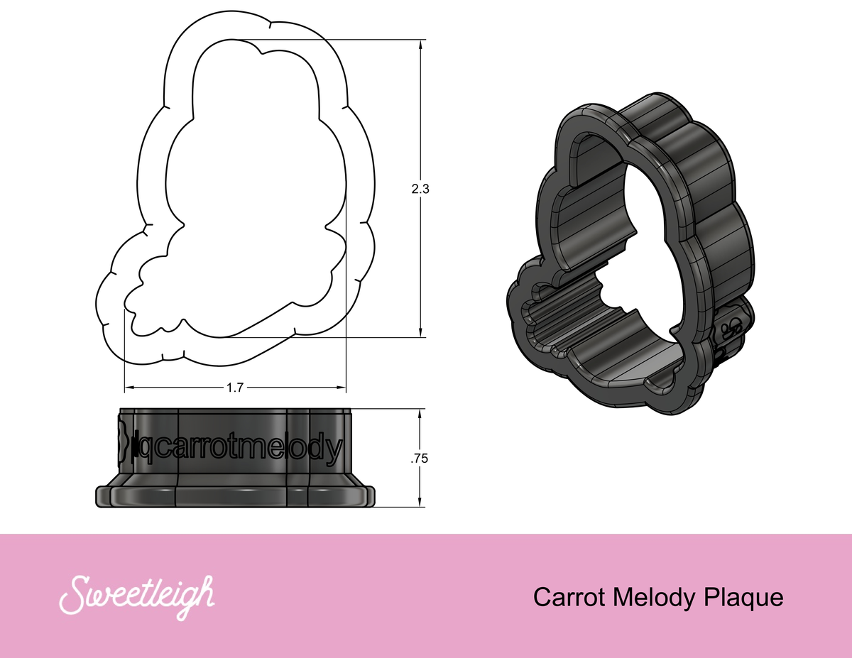 Hello Easter Melody with Carrot Plaque Cookie Cutter