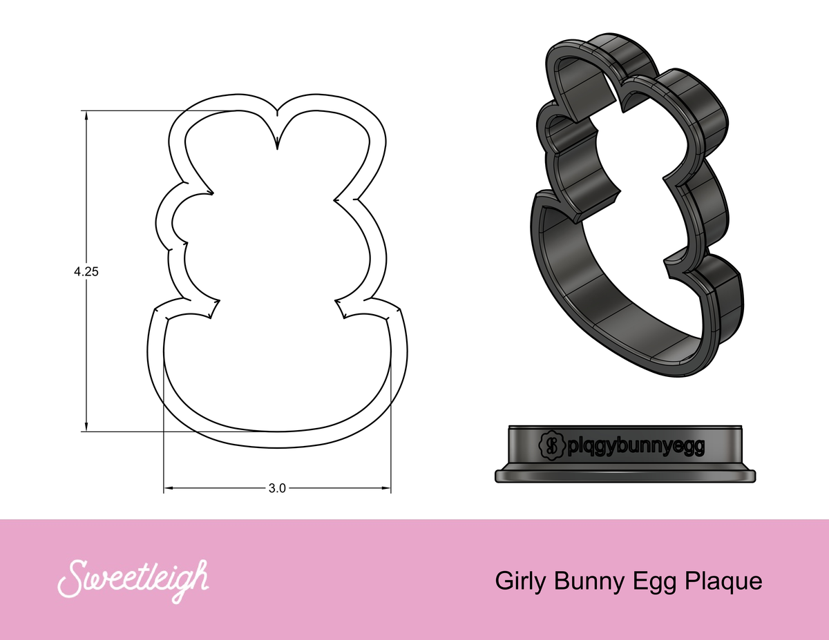 Bunny Egg Plaque Cookie Cutter