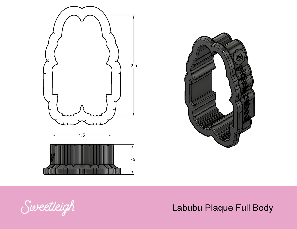Labubu Plaque (full Body) Cookie Cutter