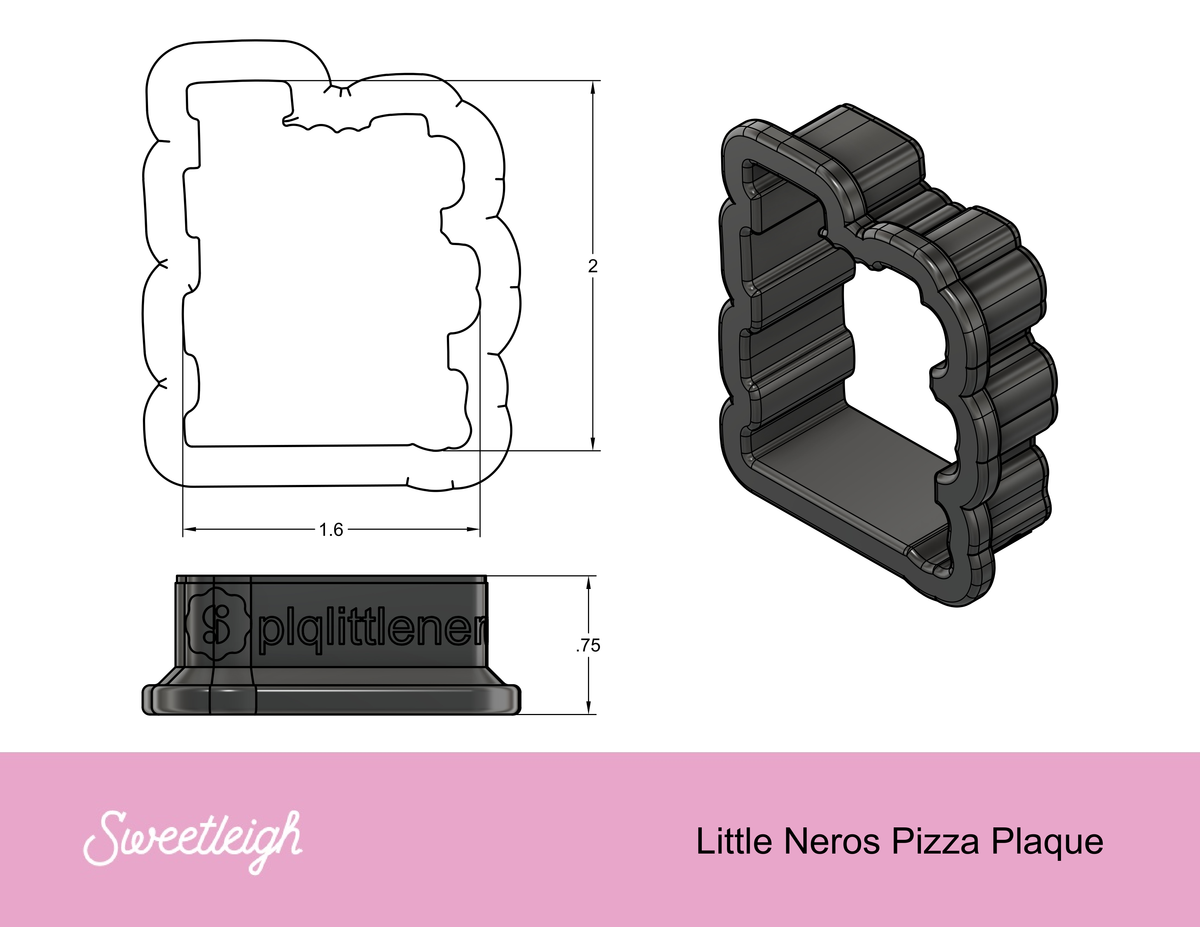 Little Nero&#39;s Pizza Plaque Cookie Cutter