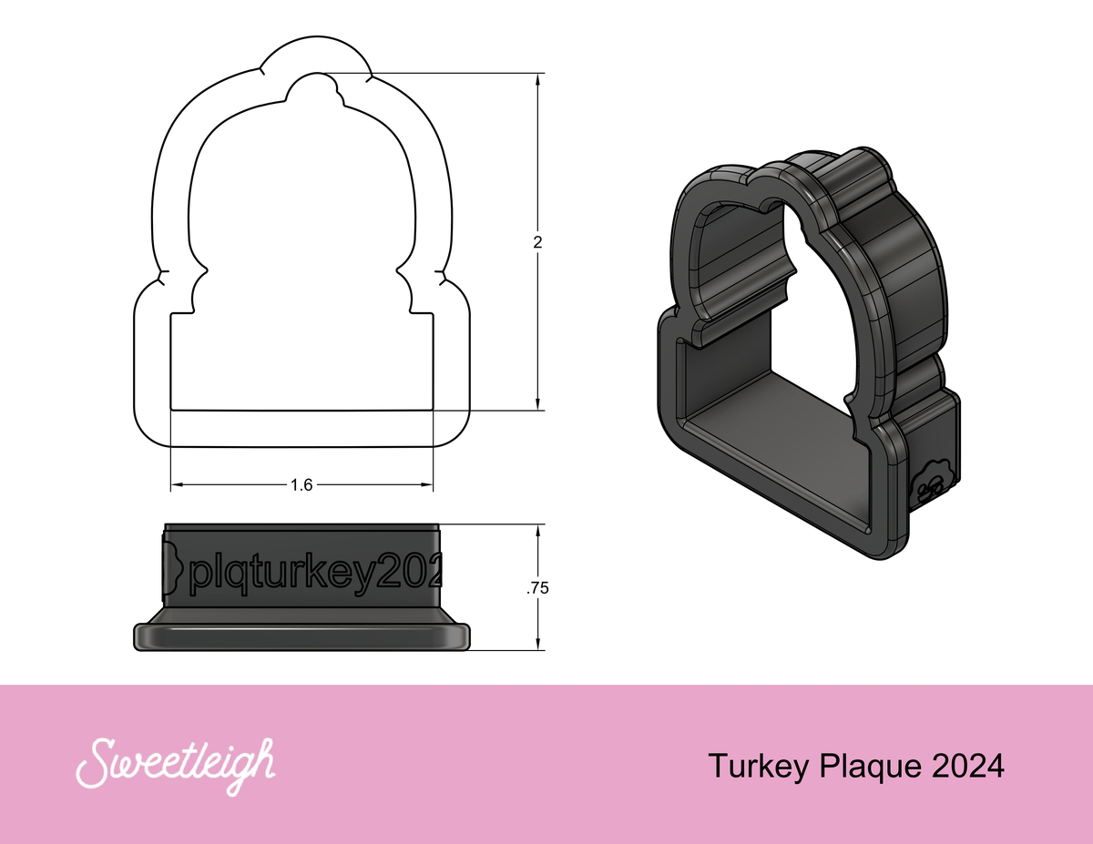 Turkey Plaque 2024 Cookie Cutter