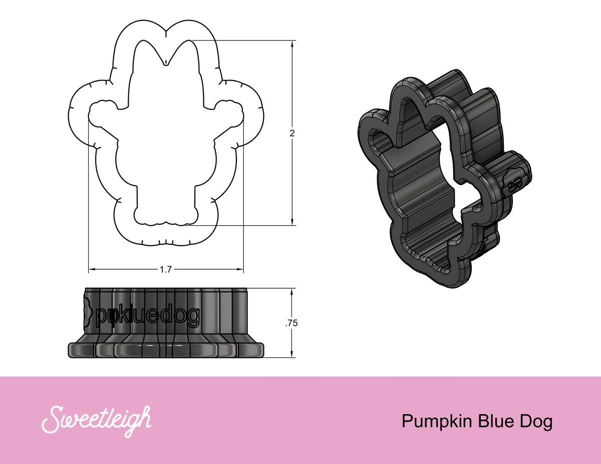 Pumpkin Blue Dog Cookie Cutter