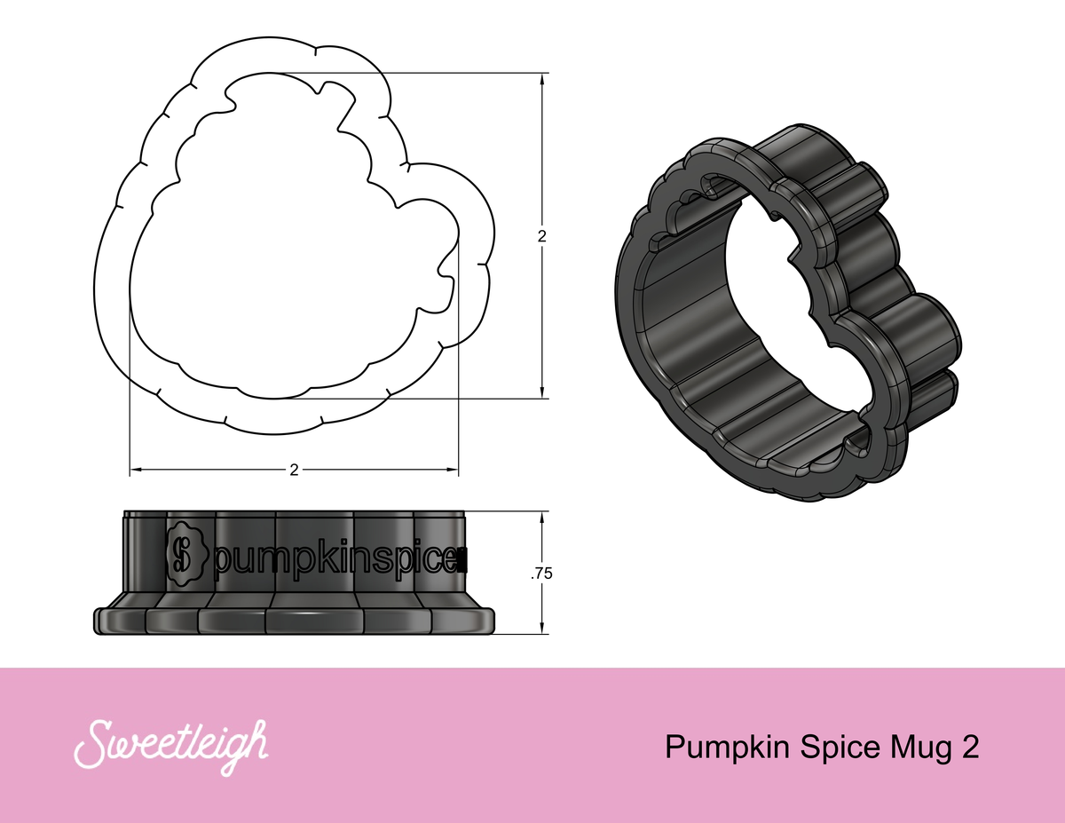 Pumpkin Spice Mug 2 Cookie Cutter