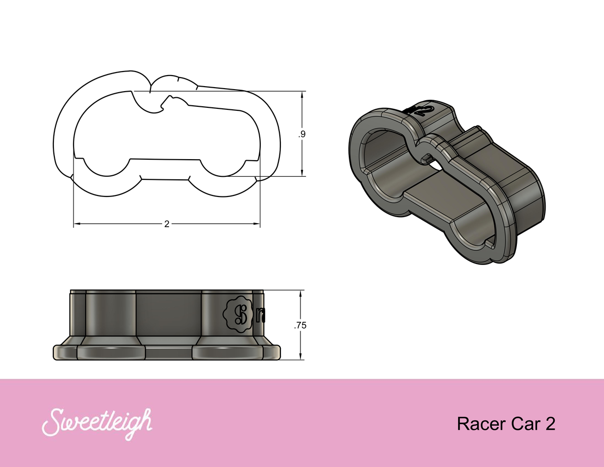 Race Car 2 Cookie Cutter