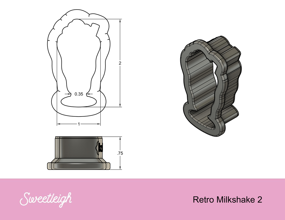 Retro Milkshake 2 Cookie Cutter