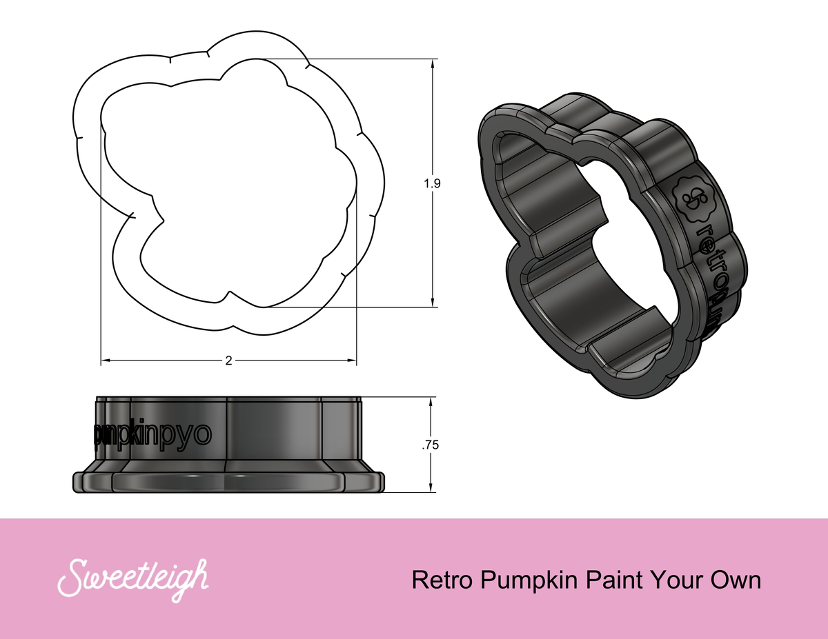 Retro Pumpkin Stencil AND Cookie Cutter Bundle