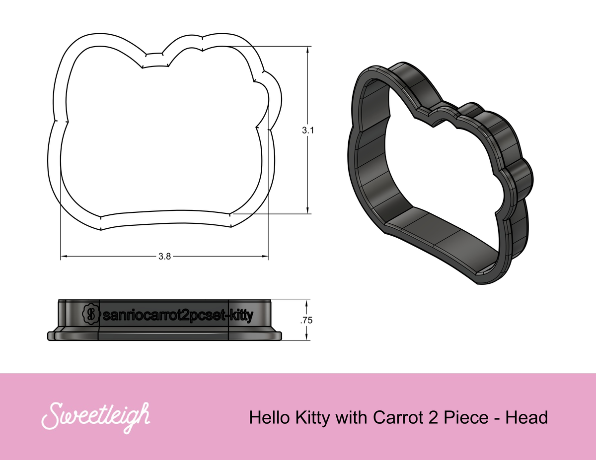 Hello Kitty with Carrot 2 Piece Cookie Cutter Set