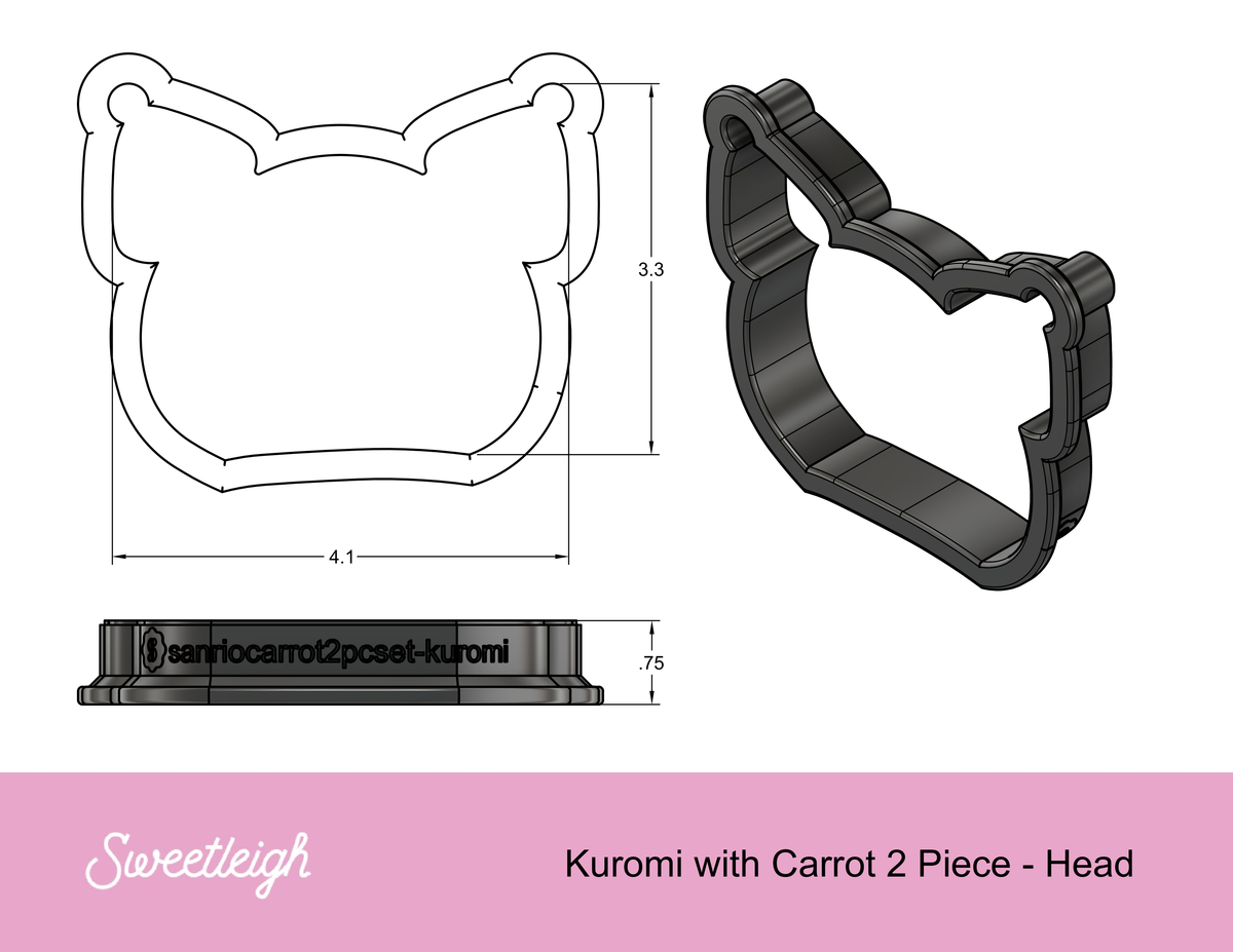 Kuromi with Carrot 2 Piece Cookie Cutter Set