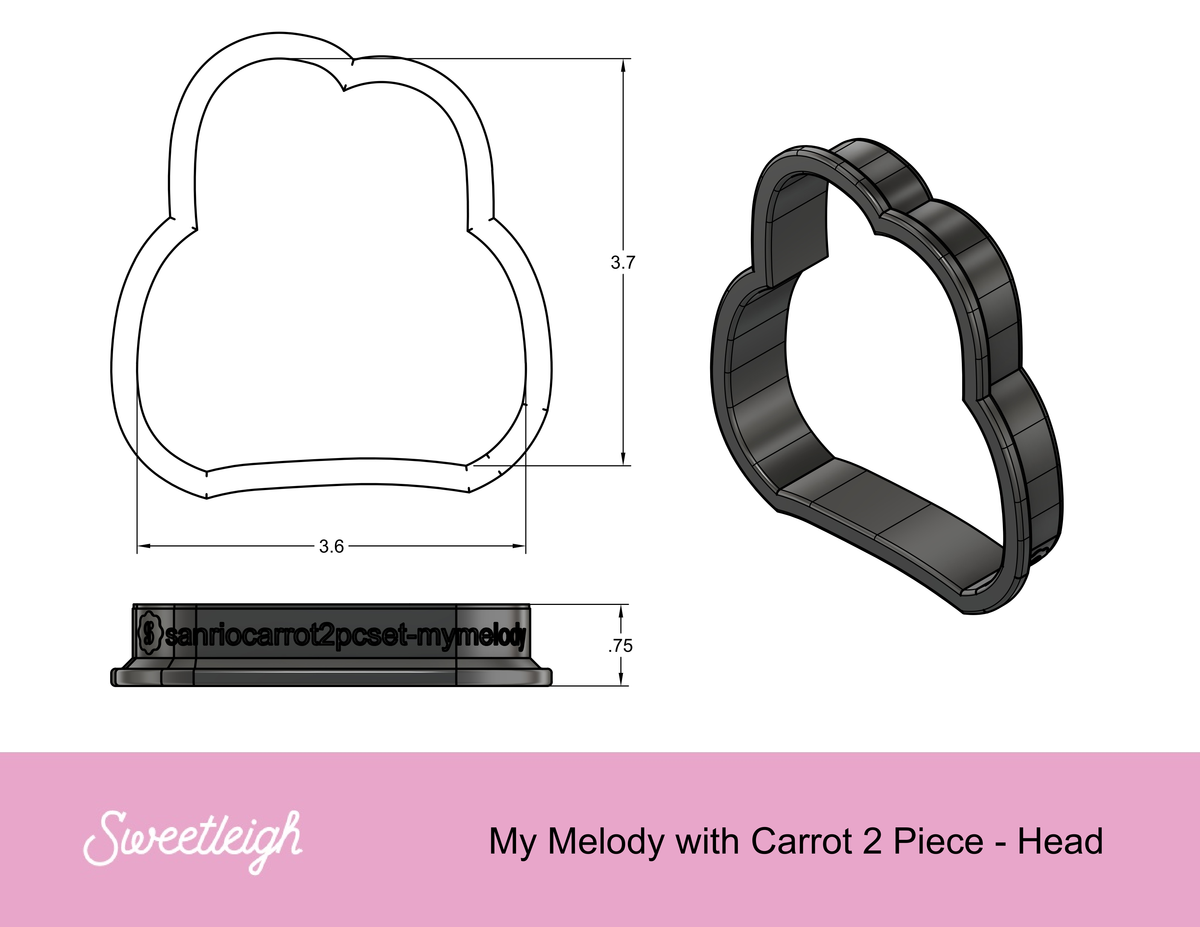 My Melody with Carrot 2 Piece Cookie Cutter Set