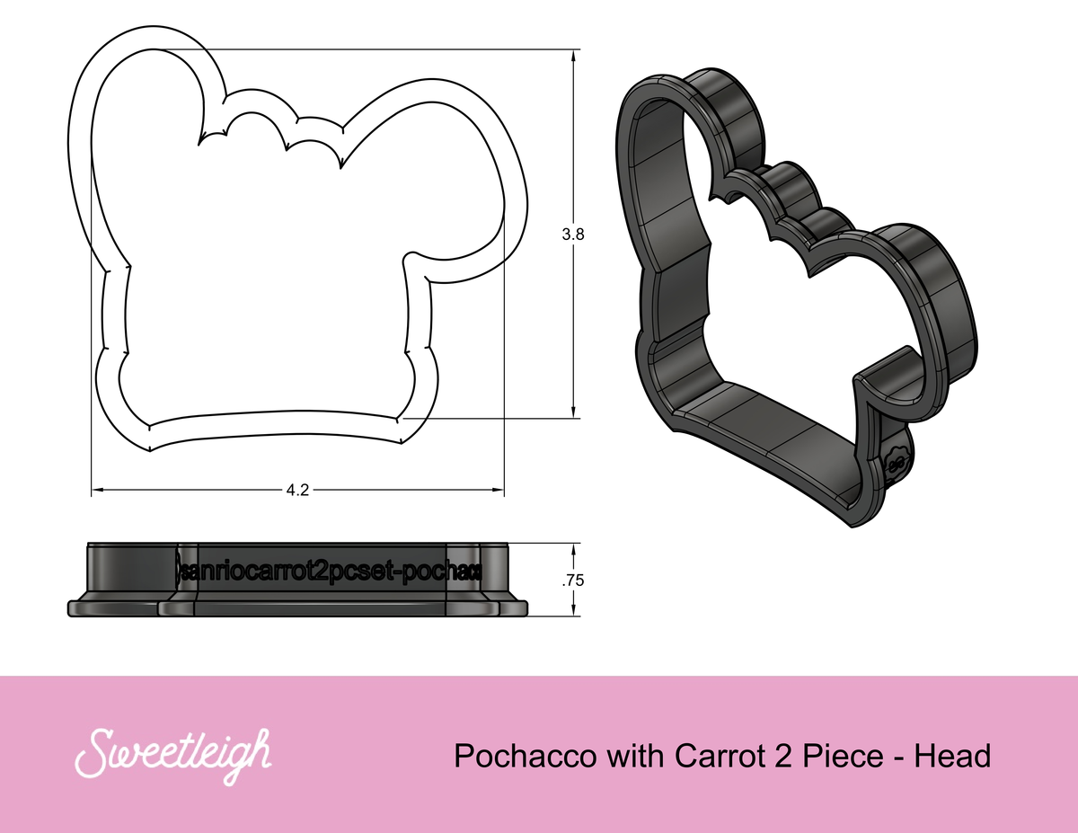 Pochacco with Carrot 2 Piece Cookie Cutter Set