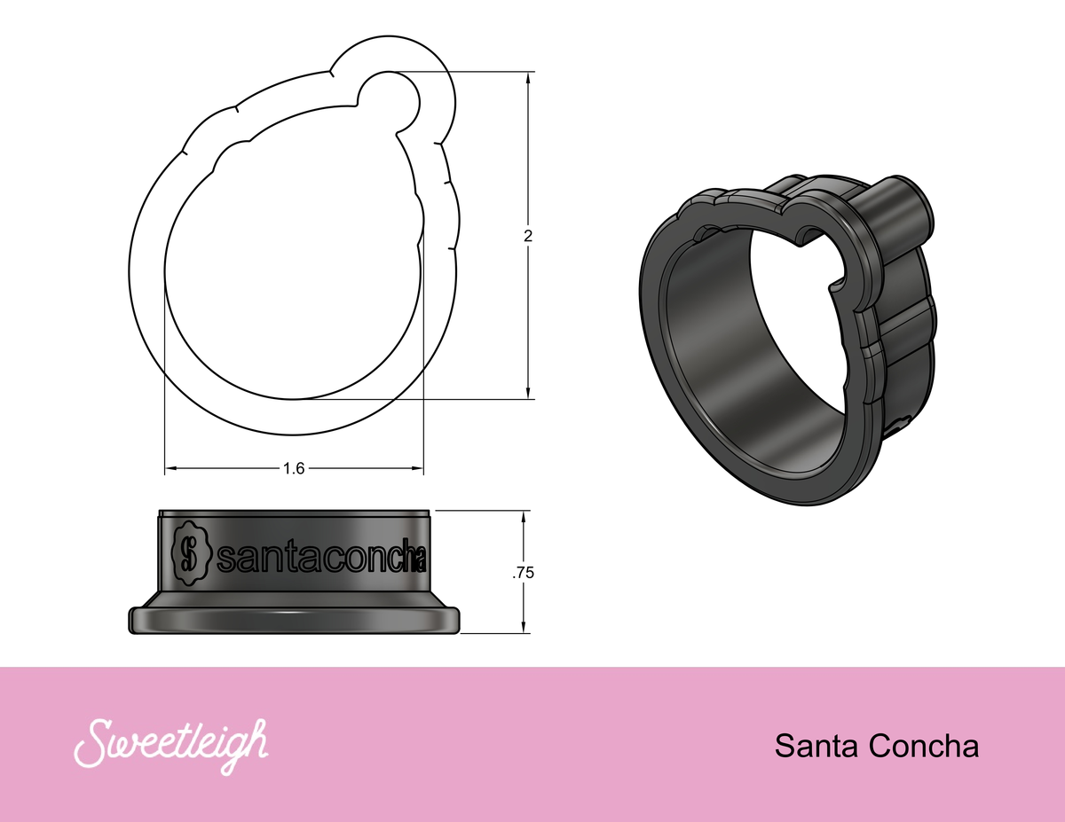 Santa Concha Cookie Cutter