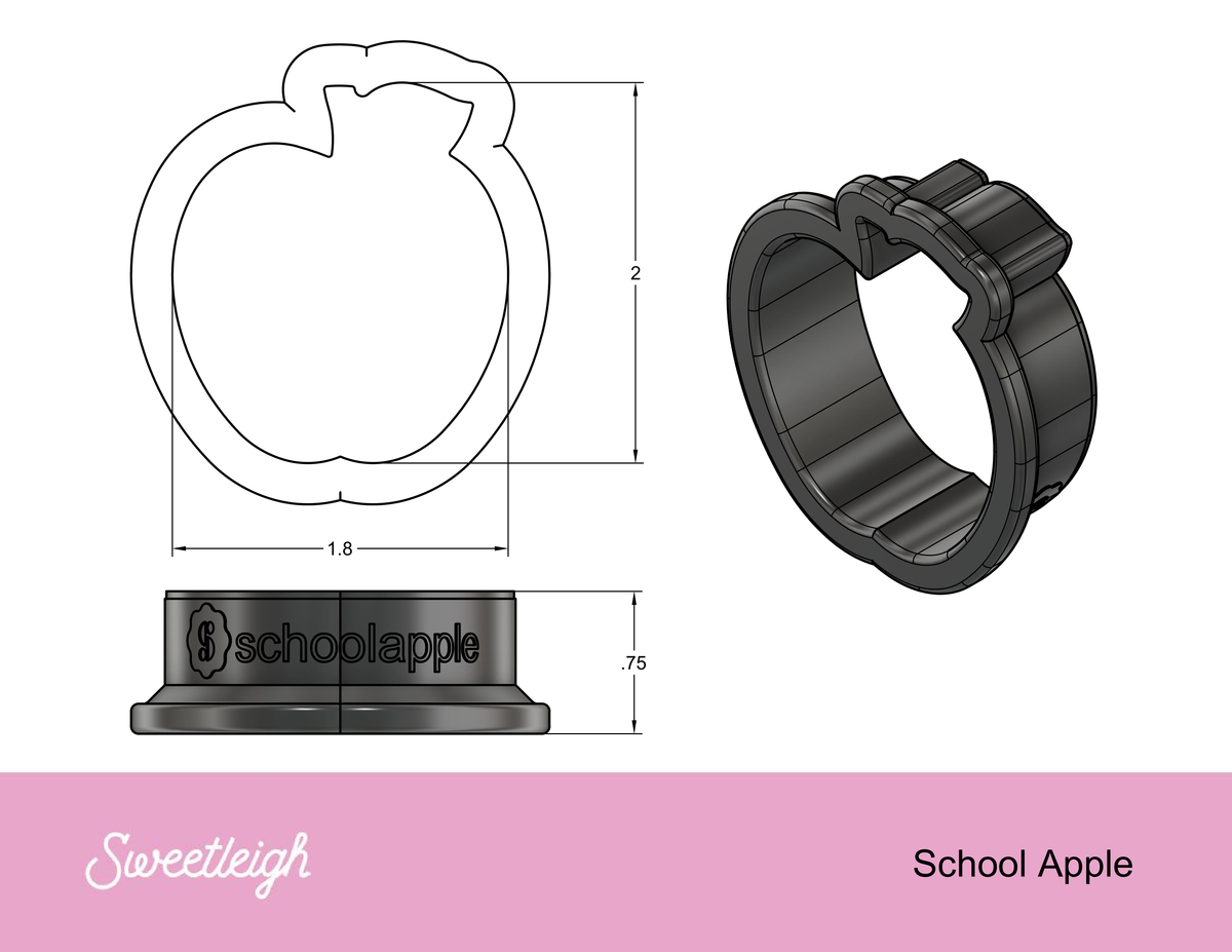 School Apple Cookie Cutter