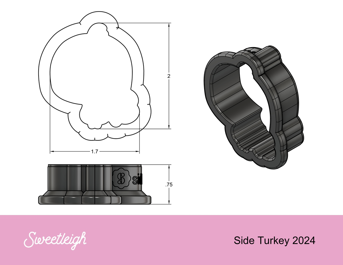 Side Turkey 2024 Cookie Cutter