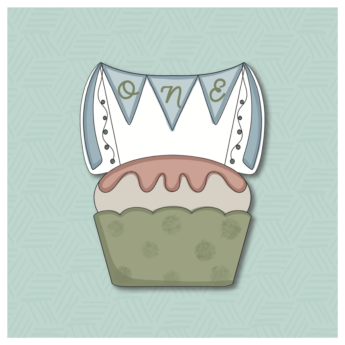 Bunting Cupcake Cookie Cutter