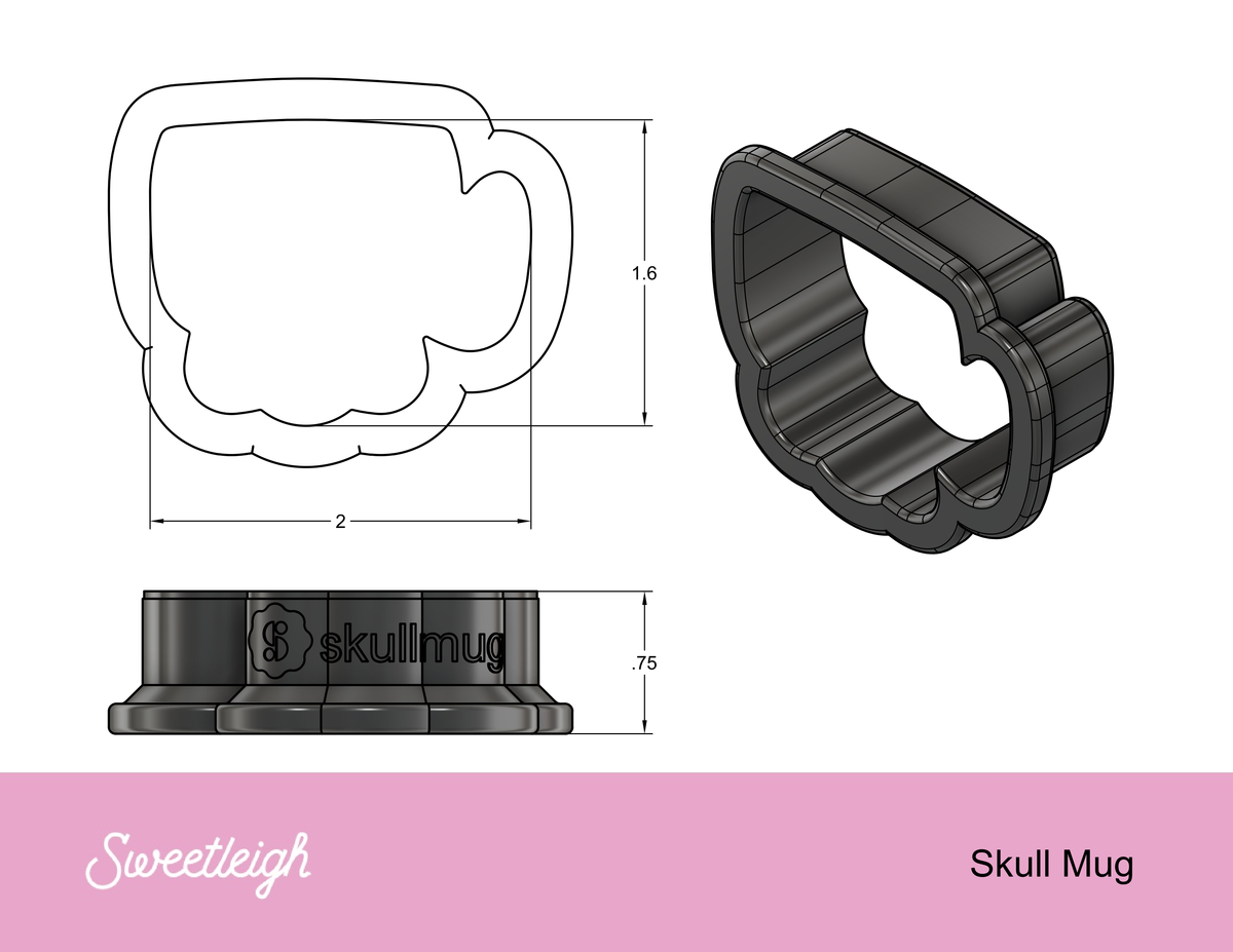 Skull Mug Cookie Cutter