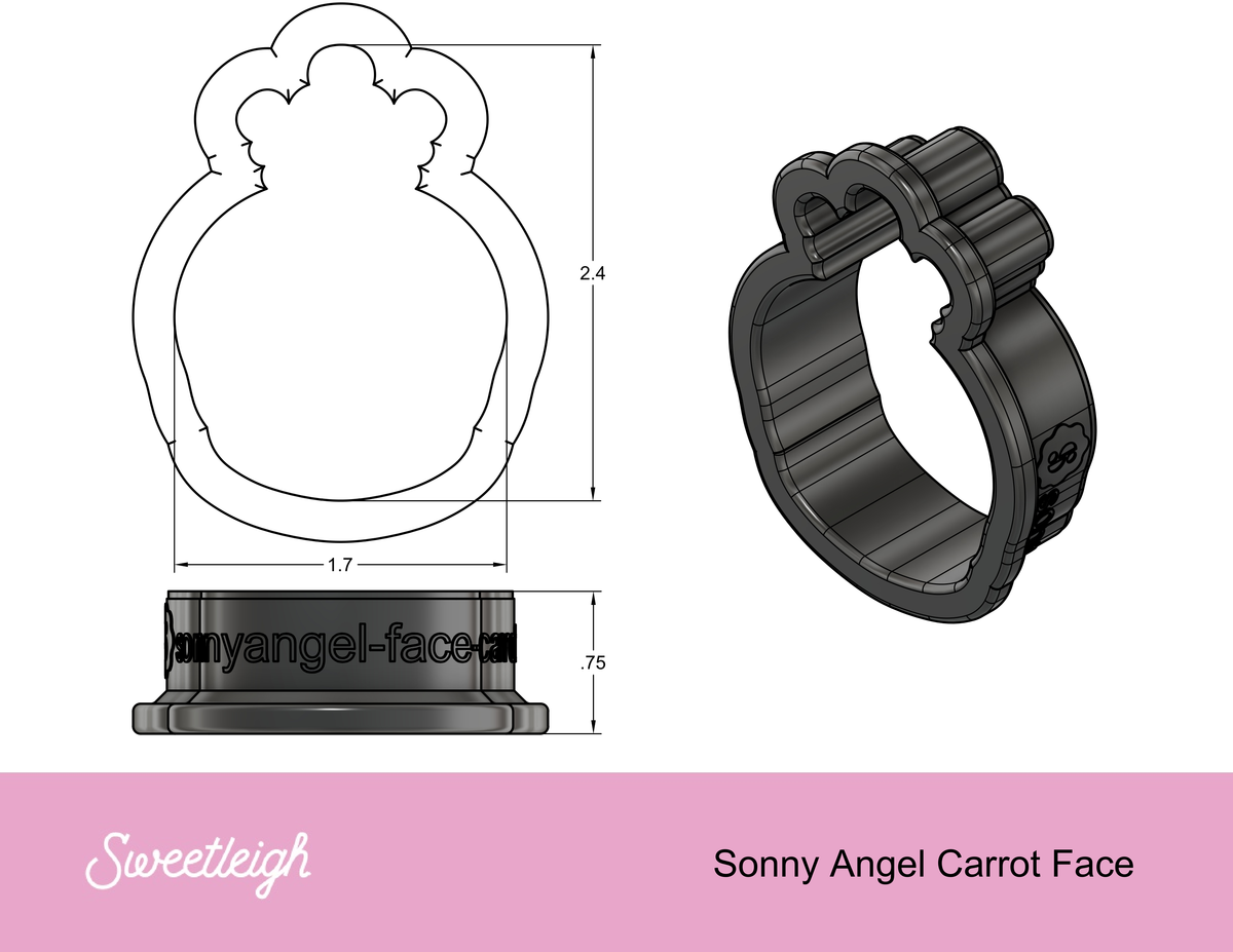 Sonny Angel Carrot Face Cookie Cutter