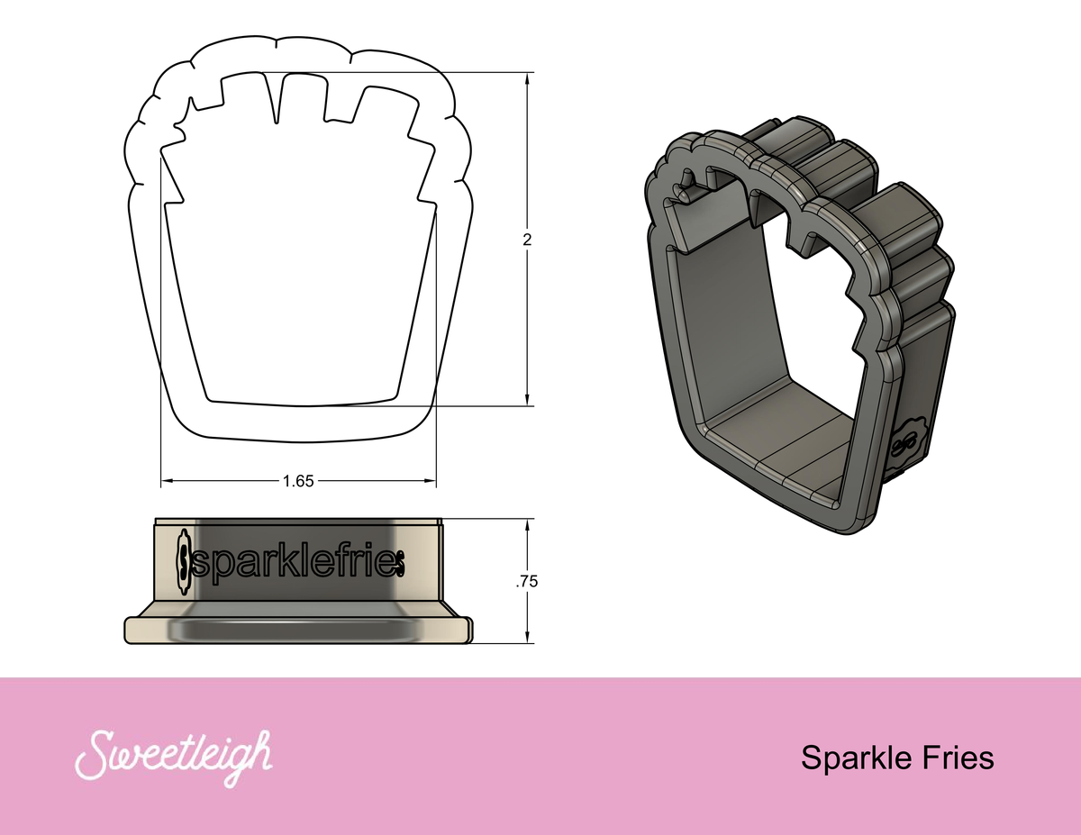 Sparkle Fries Cookie Cutter