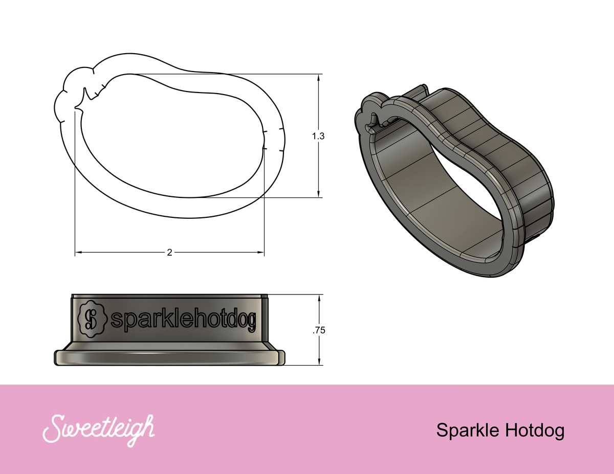 Sparkle Hot Dog Cookie Cutter