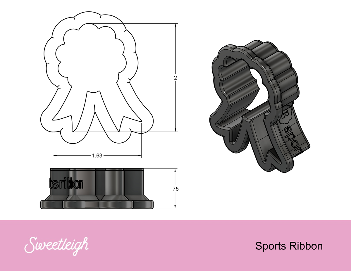 Sports Ribbon Cookie Cutter