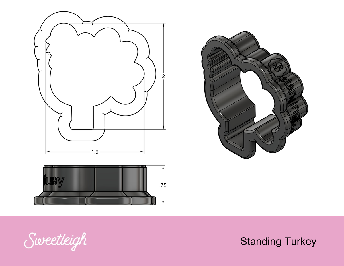 Standing Turkey Cookie Cutter