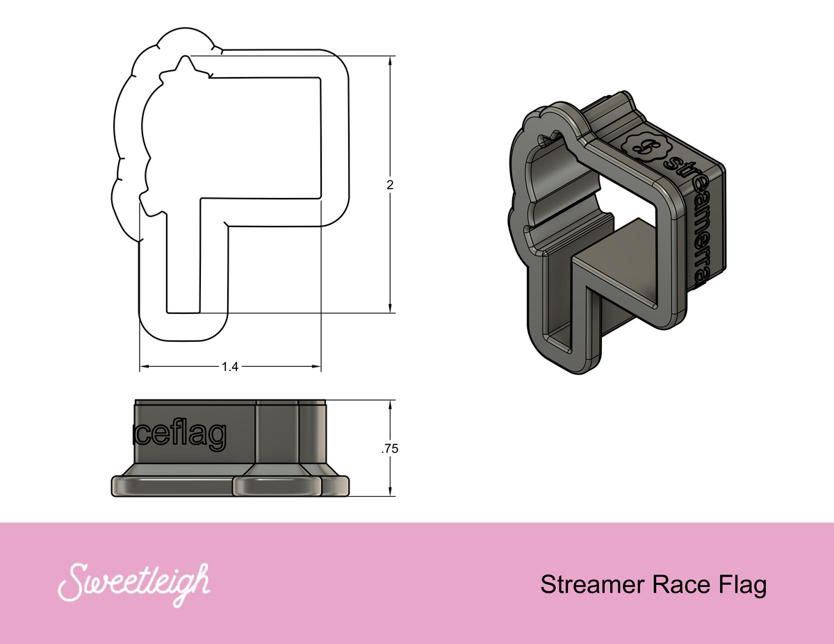 Streamer Race Flag Cookie Cutter