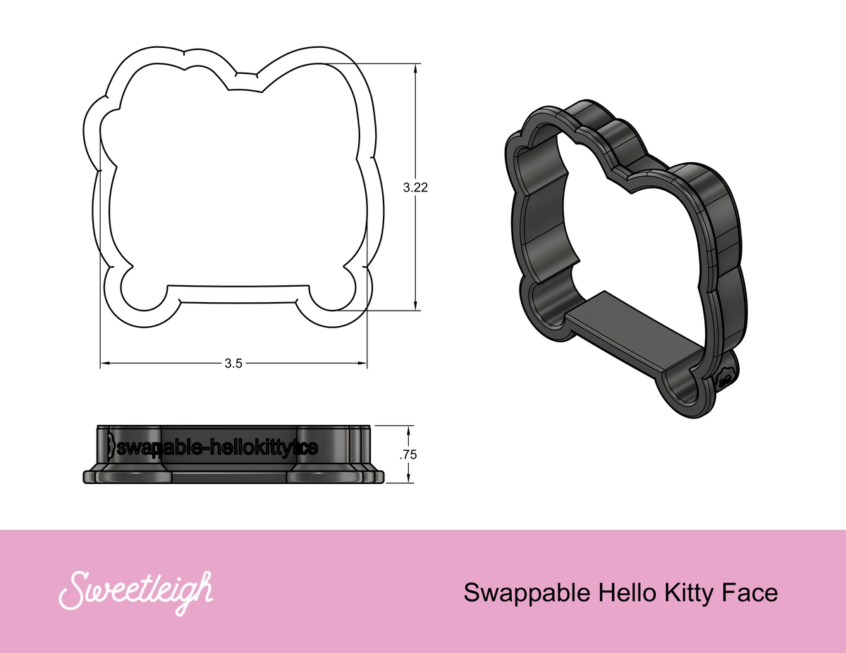 Sweetleigh Swappable Kitty Face Cookie Cutter