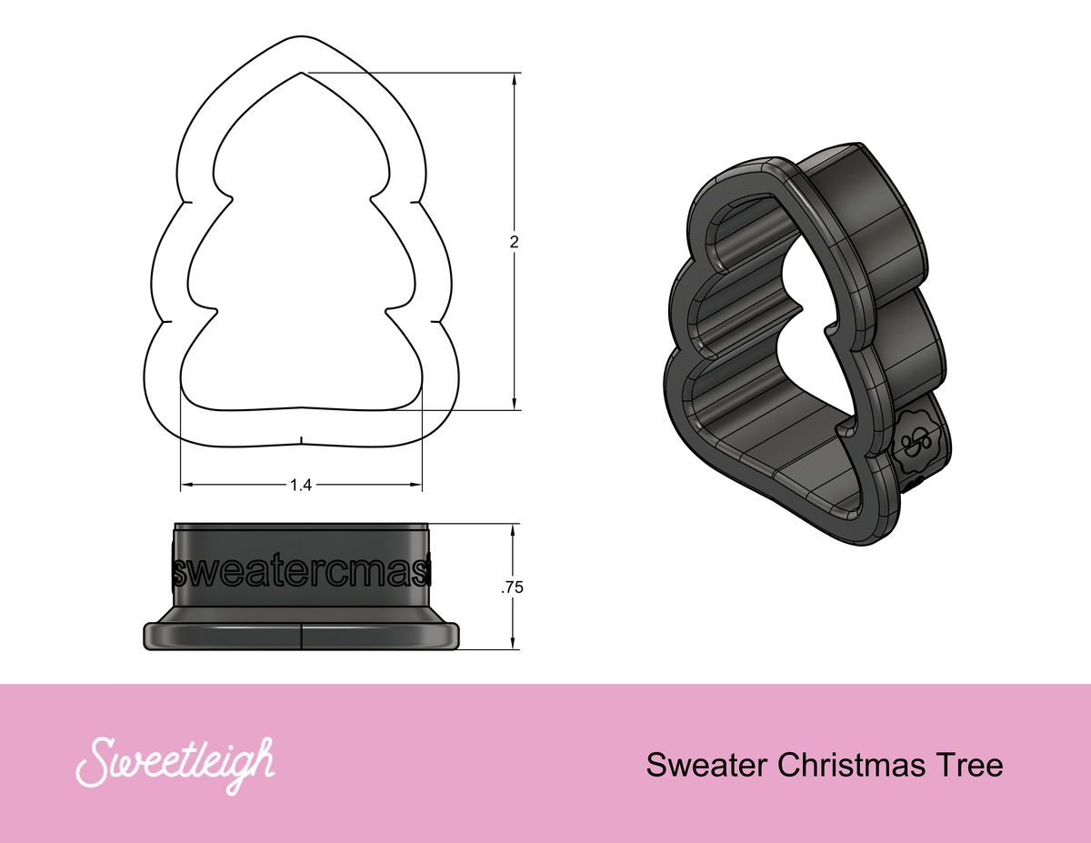 Sweater Christmas Tree Cookie Cutter