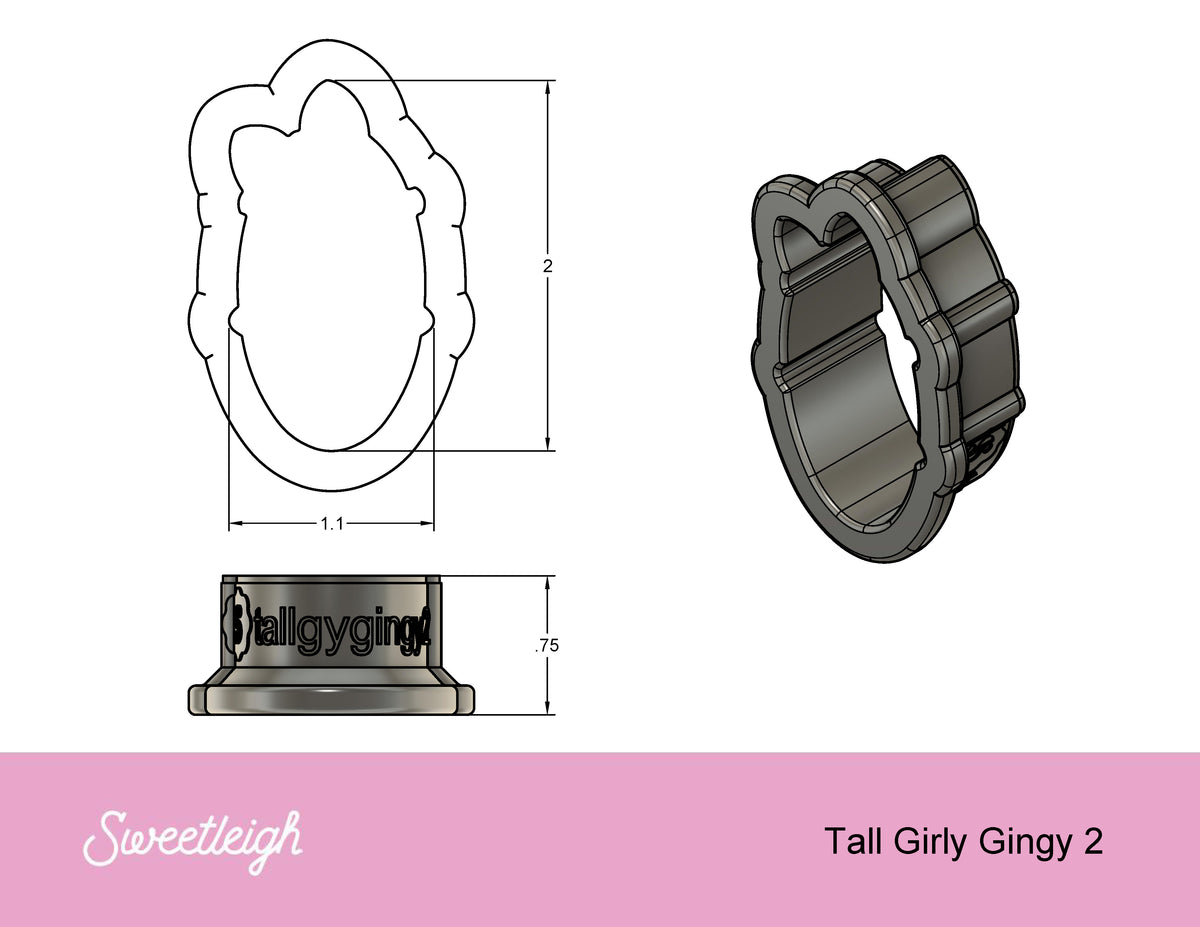 Tall Girly Gingy 2 Cookie Cutter