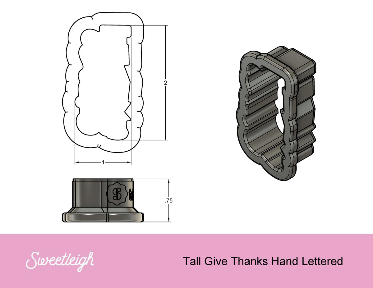 Tall Give Thanks 2 Piece Cookie Cutter Set