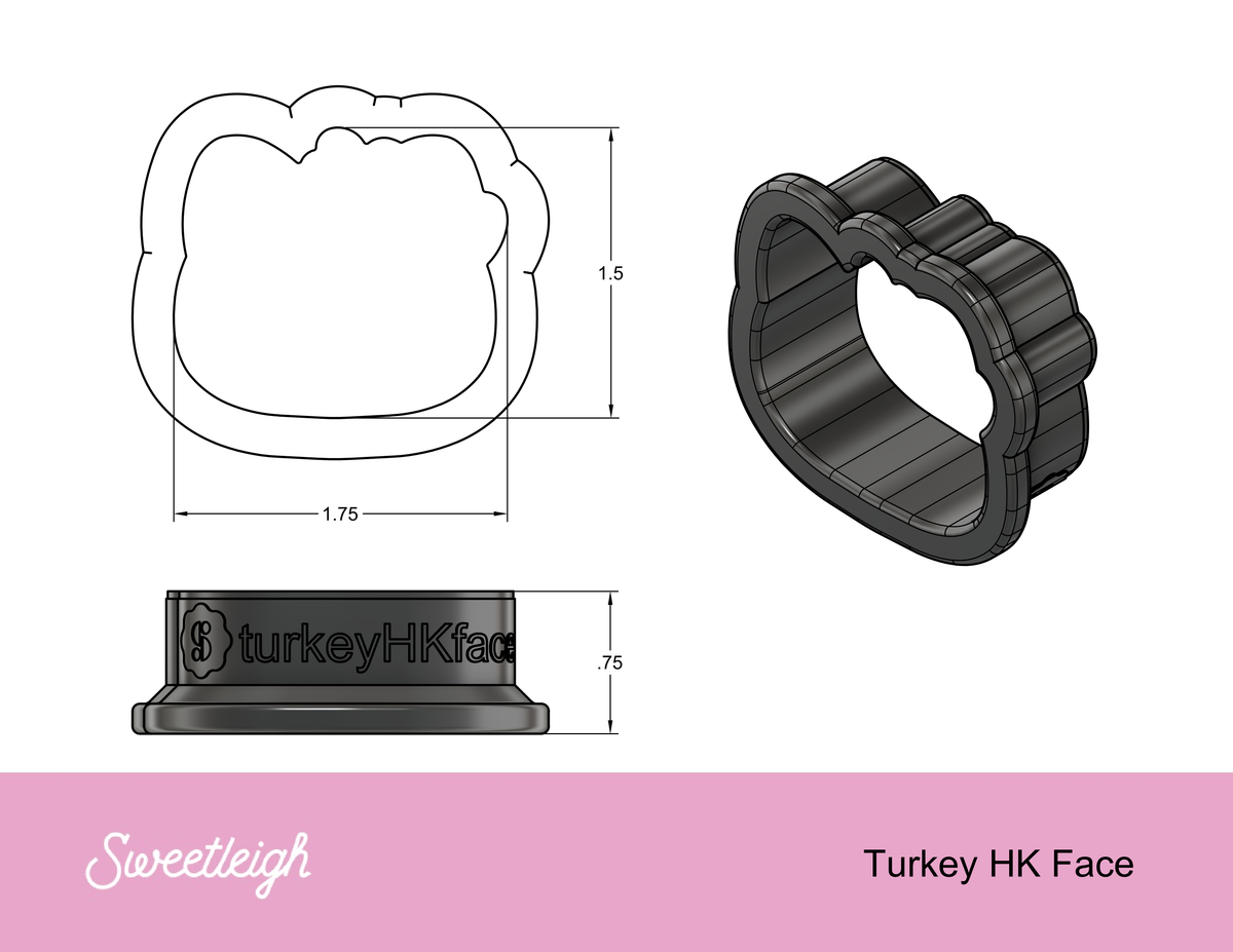 Turkey Kitty Face Cookie Cutter