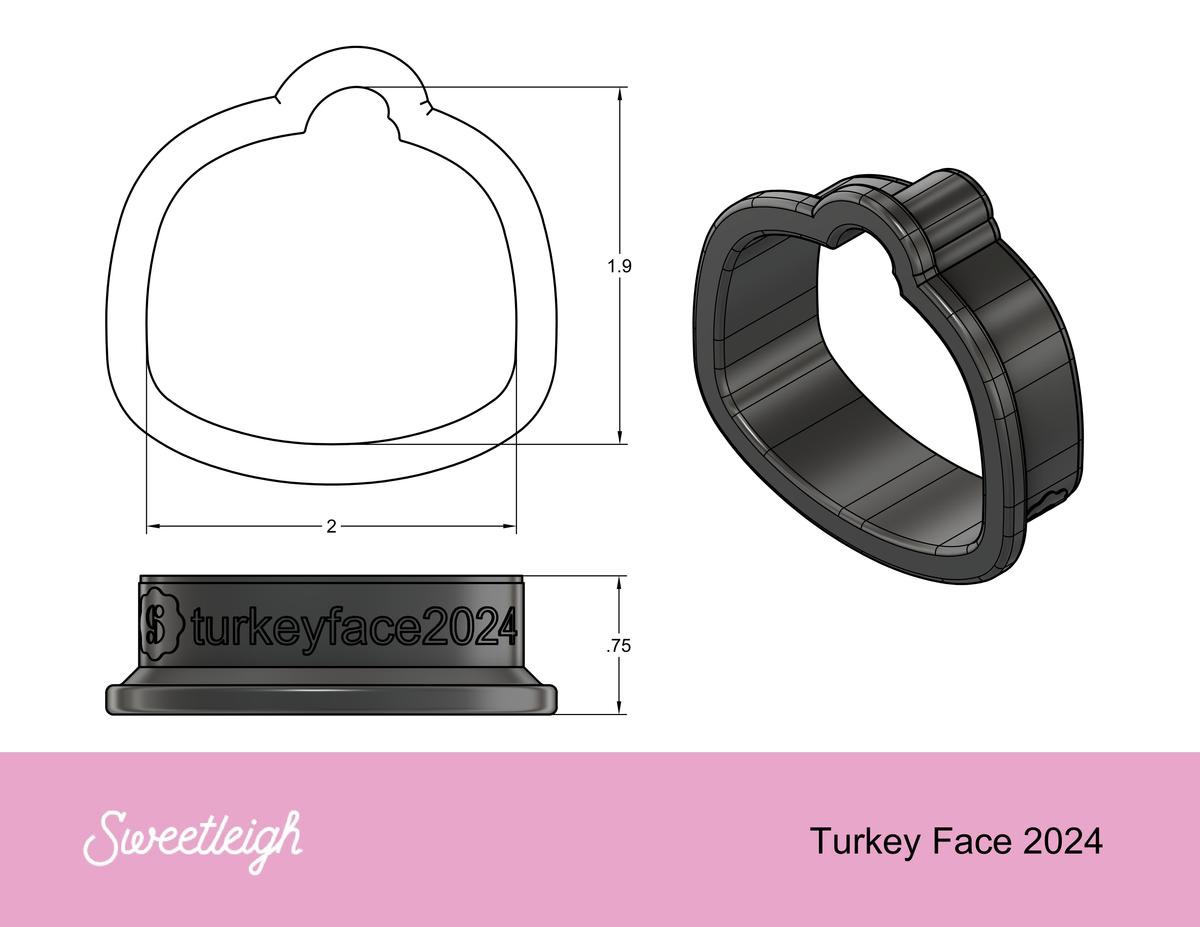 Turkey Face 2024 Cookie Cutter