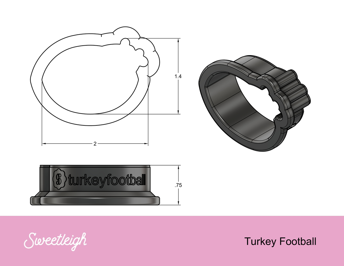 Turkey Football Cookie Cutter