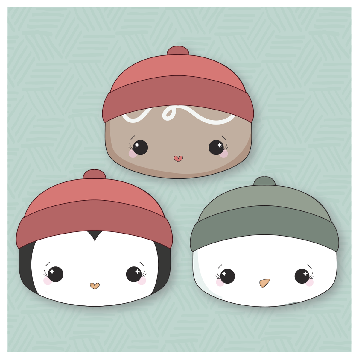 Winter Face with Hat Cookie Cutter