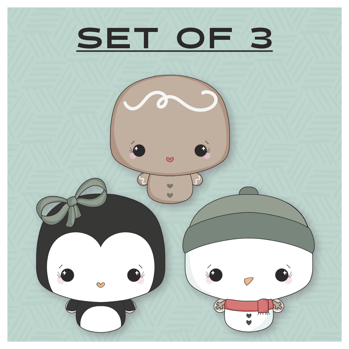 Winter Bodies Set of 3 Cookie Cutters