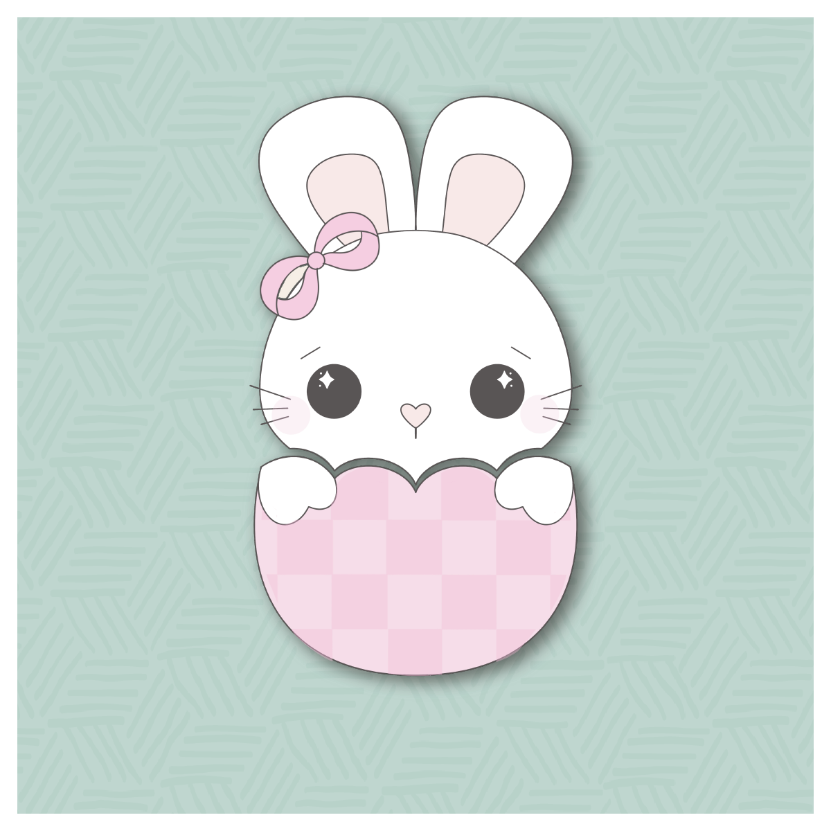 Girly Bunny in Egg 2 Piece Cookie Cutter Set